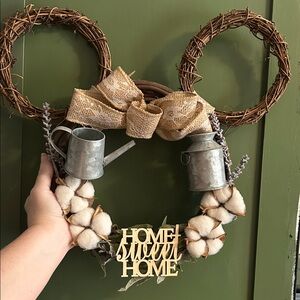Disney/Mickey Rustic Brown and Silver Wreath